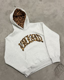 Unisex Cozy Leopard Hooded Sweatshirt - Black