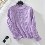 Women's Hollow Out Round Neck Cross Tie-Up Knit Sweater Long Sleeve Loose Casual Pullover for Autumn Winter