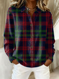 Damen Vintage-Pullover mit Kragen und Print 1411