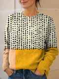 Women's Abstract Dot Pattern Art Print Knit Pullover Sweater