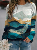 Warm Artistic Nature-Themed Sweatshirt