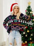 Crewneck SequinSweater ¨C Snowman & ChristmasTree