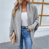Women's 2025 Open Front Chunky Lantern Sleeve Oversized Knit Cardigan with Pocket for Autumn Winter