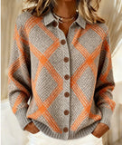 Women's Vintage Print Collared Sweater 1420