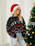 Crewneck SequinSweater ¨C Snowman & ChristmasTree