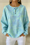 Sweat-shirt gaufré décontracté à imprimé artistique dégradé pour femme RSWF1224