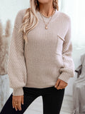 Women's Casual Cable Knit Chunky Sweater Long Sleeve Crewneck Pullover Sweater Top Fall Winter Outfits
