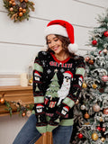 Crewneck Embroidered Knit Sweater ¨C Alpaca & Christmas Tree