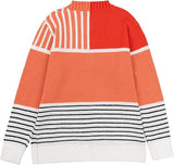 Retro Abstract Art Print Casual Buttoned Cardigan Sweater