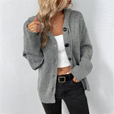 Women's Casual V Neck Button Down Hooded Cardigan Knit Sweater Coat for Autumn Winter