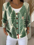 Casual Knit Sweater Cardigan with Subtle Ribbing