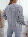 Women's Long Sleeve V Neck Cable Knit Sweater Jumper 2025 Fall Pullover Tops Cute Soft Ladies Dressy Casual Outfits