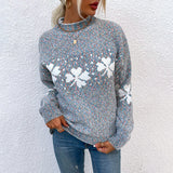 Women's Soft Knit Long Sleeve Pullover Sweater Casual Holiday Jumper for Autumn Winter