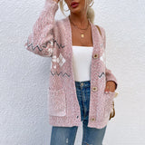 Women's Christmas Snowflake Cardigan Pullover Sweater for Autumn Winter