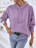 Knitted Women's Sweater Long Sleeve Drawstring Hooded Sweaters Warm Ladies Pullover