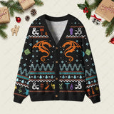 DND Dragon Dice Weapon Black Geek Ugly Cardigan Sweaters