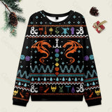 DND Dragon Dice Weapon Black Ugly Christmas Sweatshirt