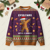 Gingerbread Dabbing Dance Christmas Purple Ugly Christmas Sweatshirt