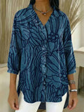 Chemise en Jean à Volants Décontractée à Imprimé Floral pour Femme RSDS2908