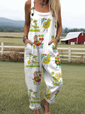 Women’s Playful Chicken Casual Jumpsuit RSJT528