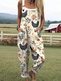 Women’s Country Chicken Casual Jumpsuit RSJT545