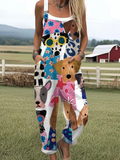 Women’s Playful Dog Casual Jumpsuit RSJT548
