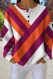 Damen-Waffel-Sweatshirt mit Farbverlauf-Kunstdruck RSWF1211