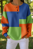 Damen-Waffel-Sweatshirt mit Farbverlauf RSWF1212