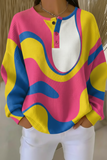 Damen-Sweatshirt mit Farbverlaufsmuster und Waffelstruktur RSWF1219