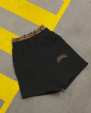 Unisex Cozy Leopard Sweat Short - Off Grey