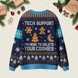Tech Support Computer Programmer Blue Geek Ugly Cardigan Sweaters