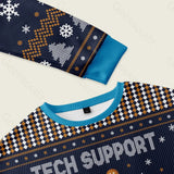 Tech Support Computer Programmer Blue Ugly Christmas Sweatshirt