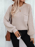 Women's Casual Cable Knit Chunky Sweater Long Sleeve Crewneck Pullover Sweater Top Fall Winter Outfits
