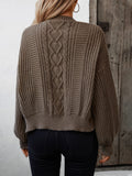Women's Knit Cable Cardigan Sweater Long Sleeve Loose Button Down for Autumn Winter
