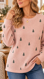 Damen Sweatshirt aus Baumwolle im Waffel-Design mit geometrischem Muster und Kunstdruck RSWF602