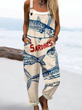 Women’s Sardine Graphic Print Casual Pocket Jumpsuit RSJT418
