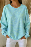 Sweat-shirt gaufré décontracté à imprimé artistique dégradé pour femme RSWF1224