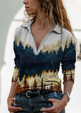 Textured Abstract Forest View Sweater