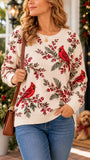 Damen Sweatshirt aus Baumwolle im Waffel-Design mit geometrischem Muster und Kunstdruck RSWF602