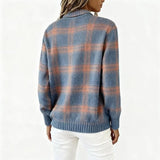 Pull à col imprimé vintage pour femme 1409