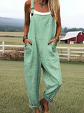 Damen Jumpsuit mit Gänseblümchen-Print und Taschen RSJT406