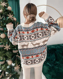 Women's Cozy Christmas Knit Pullover Sweater with Crew Neck