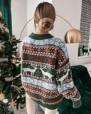 Women's Cozy Christmas Knit Pullover Sweater with Crew Neck