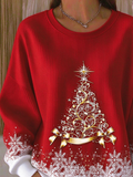 Casual Christmas Crew Neck Long Sleeve Sweatshirt