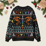 DND Dragon Dice Weapon Black Geek Ugly Cardigan Sweaters