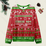 Error 404 Not Found Ugly Christmas Sweatshirt