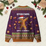 Gingerbread Dabbing Dance Christmas Purple Ugly Christmas Sweatshirt