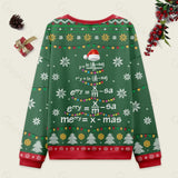 Math Merry Xmas Tree Green Ugly Christmas Sweatshirt
