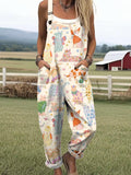 Damen Dreamwave Jumpsuit mit Herzmuster und lässigen Taschen RSJT443