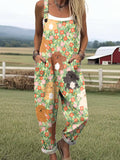 Women’s Dog Floral Casual Jumpsuit RSJT527